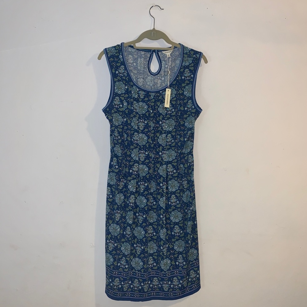 Max Studio Women's Sleeveless Blue Floral Dress Size Large - Picture 2 of 8